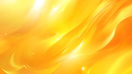 Poster - Abstract Yellow Waves with Glowing Lights