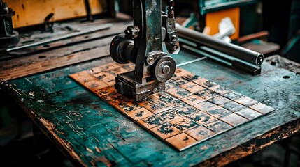 Poster - Printing machines applying intricate and decorative patterns on ceramic tiles