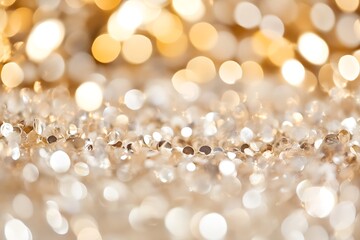 Poster - Golden Sparkle and Glitter Bokeh Abstract Background for Elegant Festive Designs : Generative AI