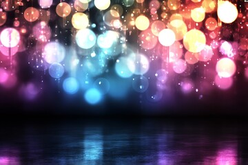 Aufkleber - Rainbow Bokeh Lights Creating Cheerful Atmosphere for Festive Events and Celebrations : Generative AI