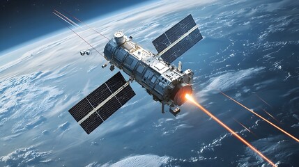 Aufkleber - Satellite Mounted Lasers Targeting Space Junk for Deorbiting Mission Innovative Technology Addressing the Growing Problem of Orbital Debris Pollution