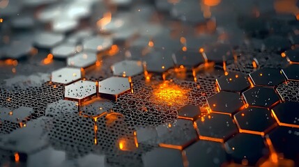 Aufkleber - Sophisticated 3D depicting graphene s efficient heat conduction capabilities  The image showcases the complex molecular structure and technology behind this innovative material
