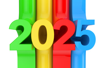 Poster - Abstract New 2025 Year Sign. 3d Rendering