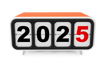 Aufkleber - Retro Flip Clock with 2025 New year Sign. 3d Rendering