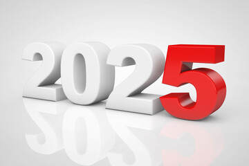 Poster - New Year 2025 3d Sign. 3d Rendering