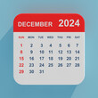 © doomu - Flat Icon Calendar December 2024. 3d Rendering