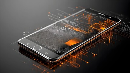 Transparent and durable graphene coated screen displayed on a futuristic advanced smartphone device representing the latest innovation in mobile technology