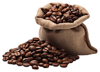 Wall Mural - PNG Coffee beans bag white background ingredient.