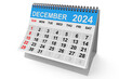 © doomu - 2024 Year December Calendar. 3d Rendering
