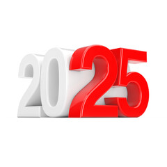 Aufkleber - Happy New 2025 Year Sign as Cube. 3d Rendering