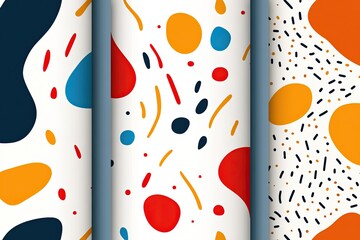 Poster - Colorful Abstract Geometric Patterns Featuring Bold Shapes and Sharp Lines on a Neutral Backdrop