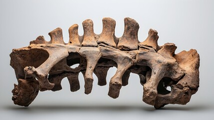 Poster - Upright display of a well preserved Diplodocus tail vertebra fossil showcased in a natural history museum exhibit
