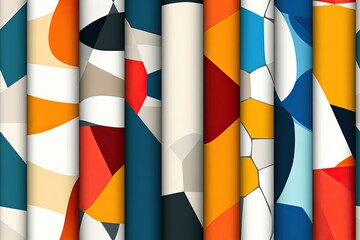 Poster - Colorful Abstract Geometric Patterns With Bold Shapes and Sharp Lines on a Neutral Background