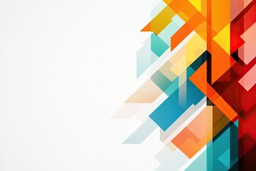 Aufkleber - Vibrant Abstract Design Showcasing Colorful Arrows Flowing Dynamically Across a White Canvas