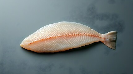 Poster - white fillet of sole seafood isolated on a plain minimalist background  Perfect for culinary recipes restaurant menus healthy eating and food related concepts