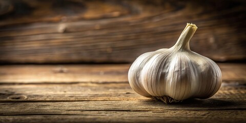 Garlic bulb on wooden vintage background