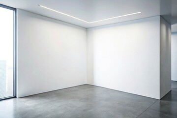 Modern minimalist white wall corner in a firm mockup setting, isolated