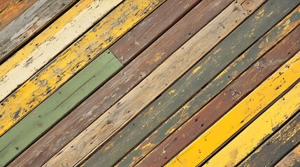 Poster - Rustic Wooden Plank Texture in Varied Earthy Tones for Background and Design : Generative AI