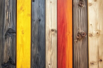 Poster - Colorful and Natural Wooden Planks with Rich Texture and Grain Patterns : Generative AI