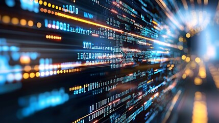 Leinwandbilder - Abstract Digital Technology Concept Data Stream Visualization Innovation : Generative AI