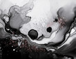 © 100ME - 白と黒の対比のみで構成された、極めてシンプルな形やパターンで、陰陽のバランスを表現する背景イメージ