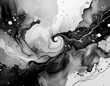 © 100ME - 白と黒の対比のみで構成された、極めてシンプルな形やパターンで、陰陽のバランスを表現する背景イメージ