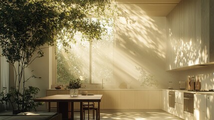 Poster - Warm Scandinavian Inspired Kitchen with Natural Light
