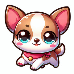 Adorable playful chihuahua dog cartoon vector illustration