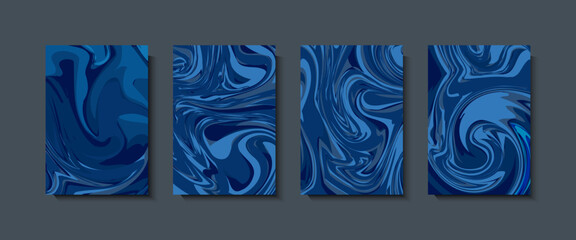 Wall Mural - abstract geometric background. liquid dynamic gradient color waves. fluid marble texture set.designs