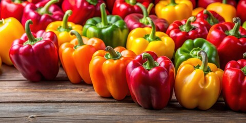 Vibrant red and yellow sweet peppers, ripe, colorful, bell peppers, fresh, organic, harvest, vegetables, farm, agriculture