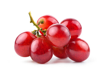 Canvas Print - Red grape isolated on white background. Clipping path.