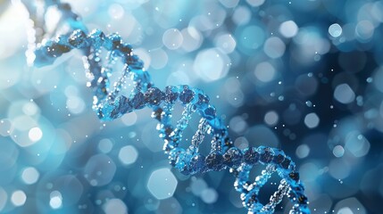 Poster - A close-up of a DNA double helix, a molecular structure that carries genetic information.