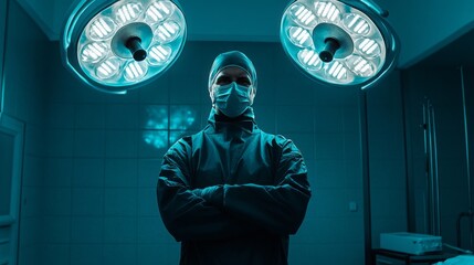 Aufkleber - A man in a hospital setting with a surgical mask on