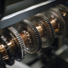 Poster - Gears and Cogs in Motion Detail Shot