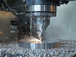 Poster - Precision Metalworking Machine in Action
