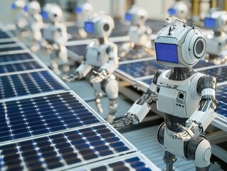 Poster - Robots on Solar Panel Assembly Production Line