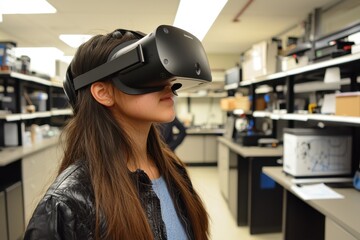 Poster - Student Engaged in Virtual Reality Experience in Lab