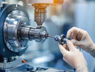 Poster - Worker Calibrating Machine in Clean Manufacturing Environment