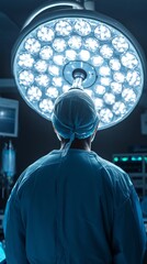 Aufkleber - A doctor is standing in front of a large lighted surgical table