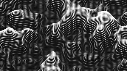 Poster - point wave noise texture. abstract dot background. technological cyberspace background.