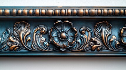 Ornate decorative molding with floral designs and intricate details