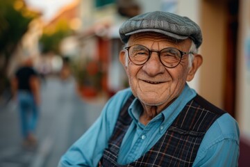 Wall Mural - A man smiles warmly for the camera. AI.