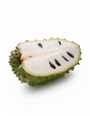 Wall Mural - Sliced custard apple on white