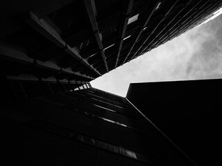 black and white abstract building background