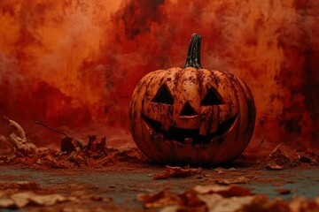 Pumpkin for Halloween background , copy space 