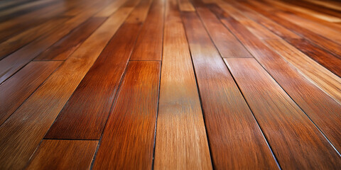 Poster - Polished wooden floor creating a warm and inviting ambiance