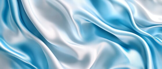 Poster - This captivating silk fabric features soft blue hues that elegantly flow, making it perfect for various design projects