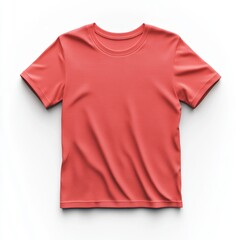 Realistic high quality coral tshirt mockup isolated