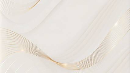 Leinwandbilder - Abstract luxury gold background. Modern golden line wave design template. Premium soft cream with an elegant geometric banner. Abstract luxury cream background with gold light effects.