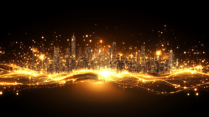 Poster - The world map features major cities brightly highlighted, creating a striking visual against the dark background